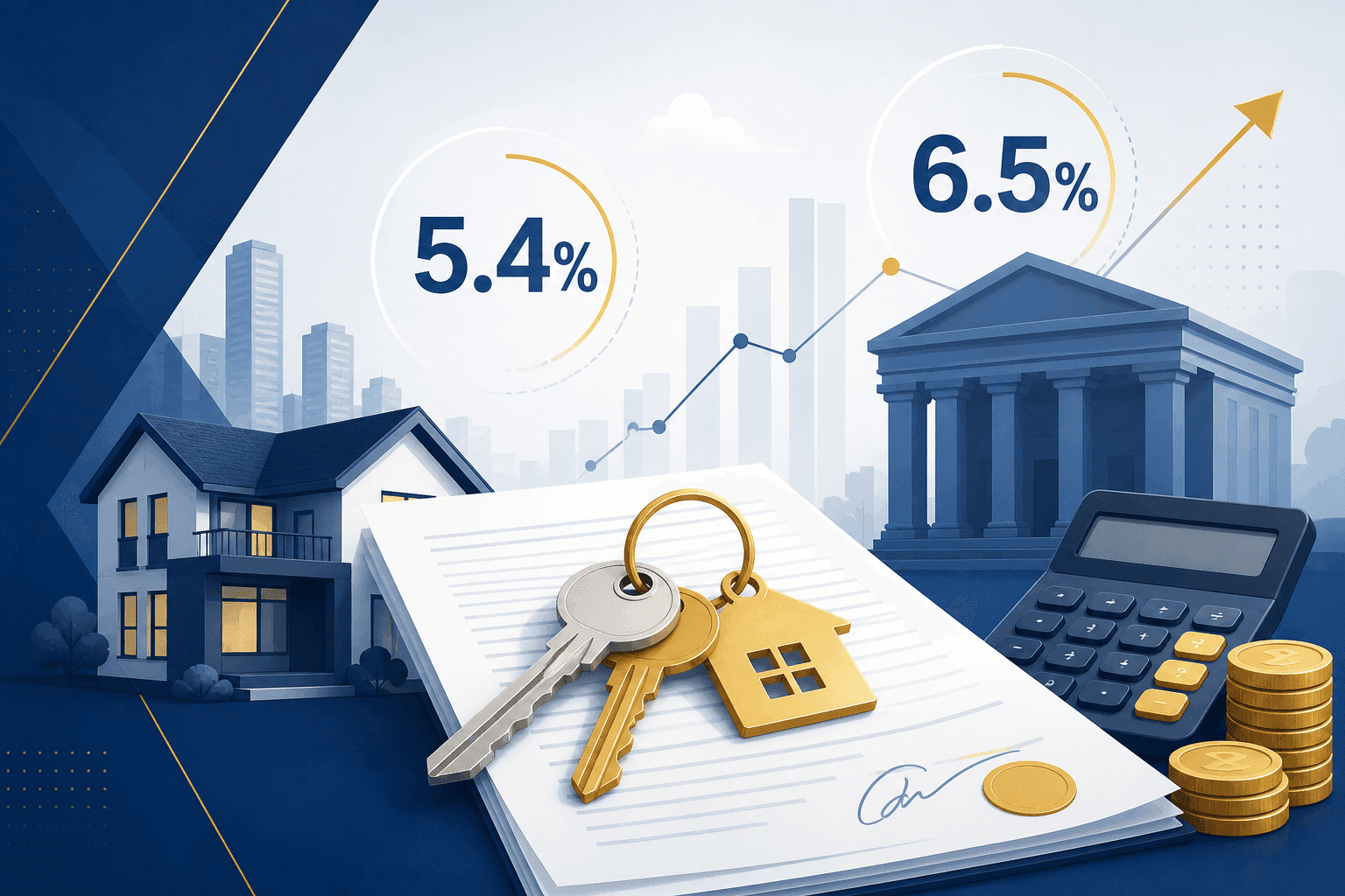 Lãi suất vay mua NOXH 2026 — 6,5%/năm và NHCSXH 5,4%
