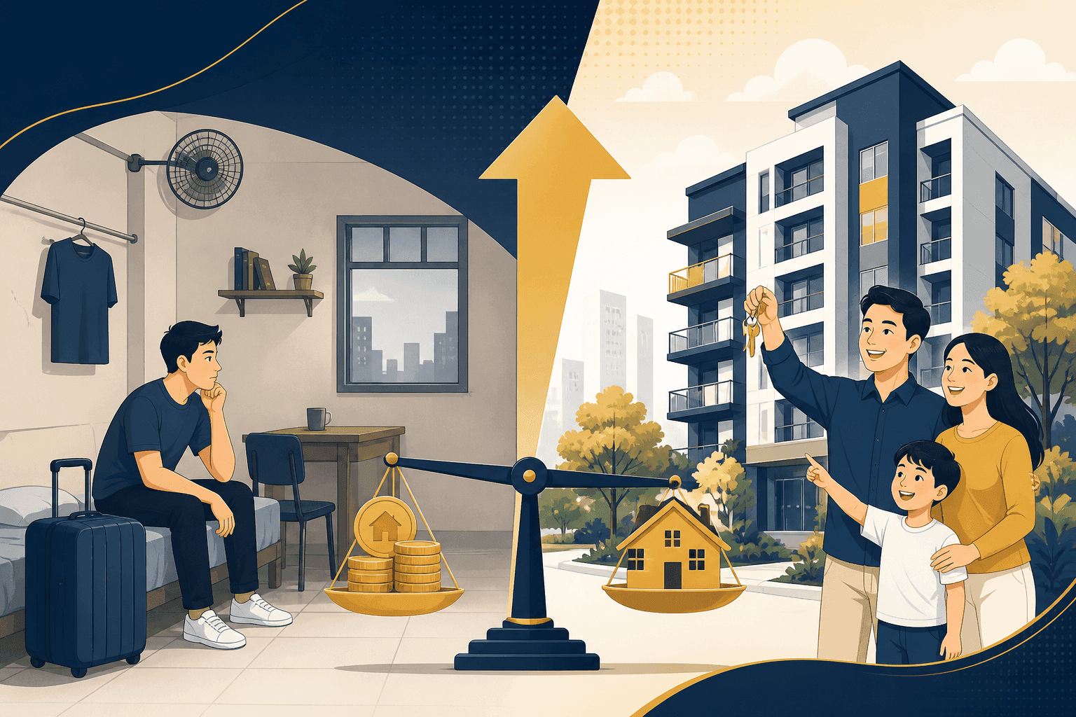 So sánh thuê trọ và mua NOXH tại Đồng Hới — Lộc Ninh 1