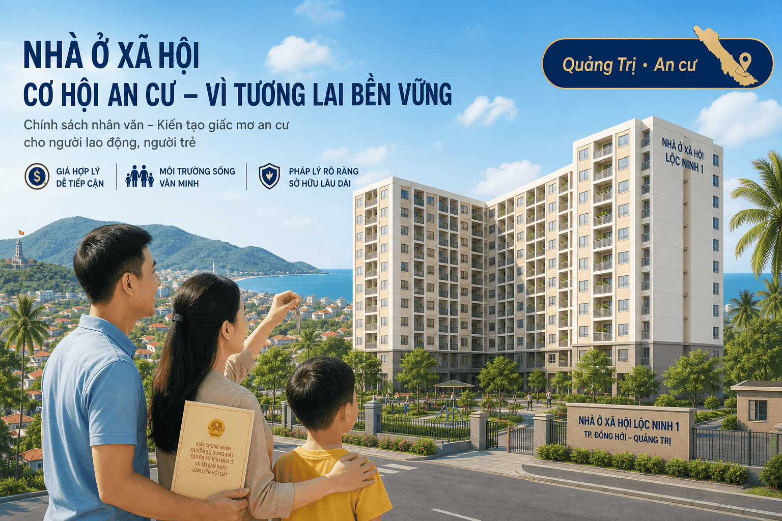Gia đình tìm cơ hội an cư tại nhà ở xã hội Đồng Hới, Quảng Trị