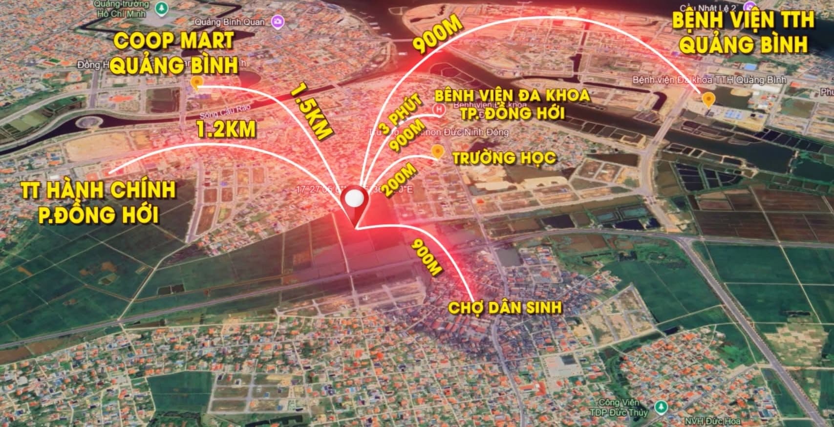 Sơ đồ tiện ích xung quanh NOXH Trung tâm Đồng Hới
